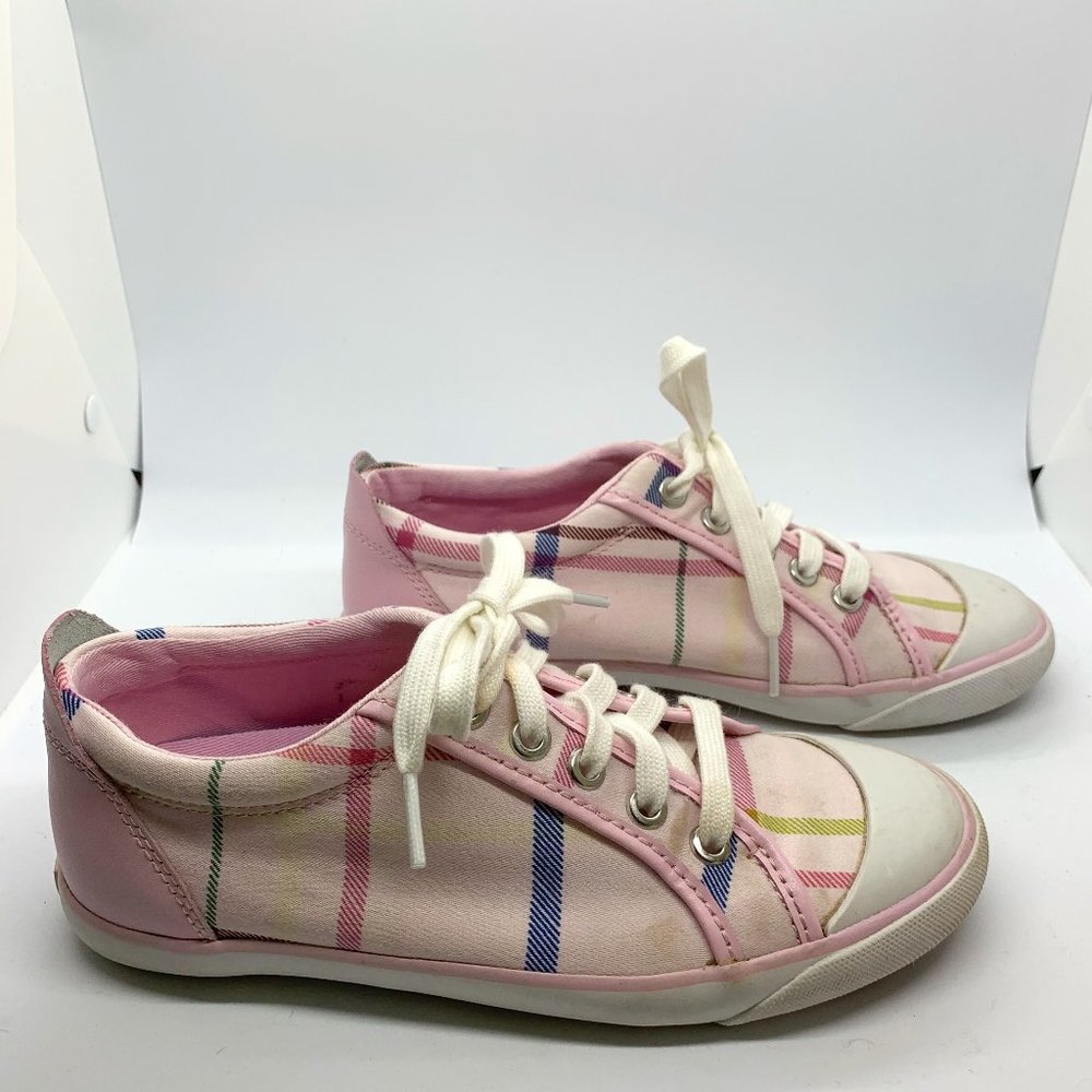 Coach Barrett Pink Plaid Sneakers 6B